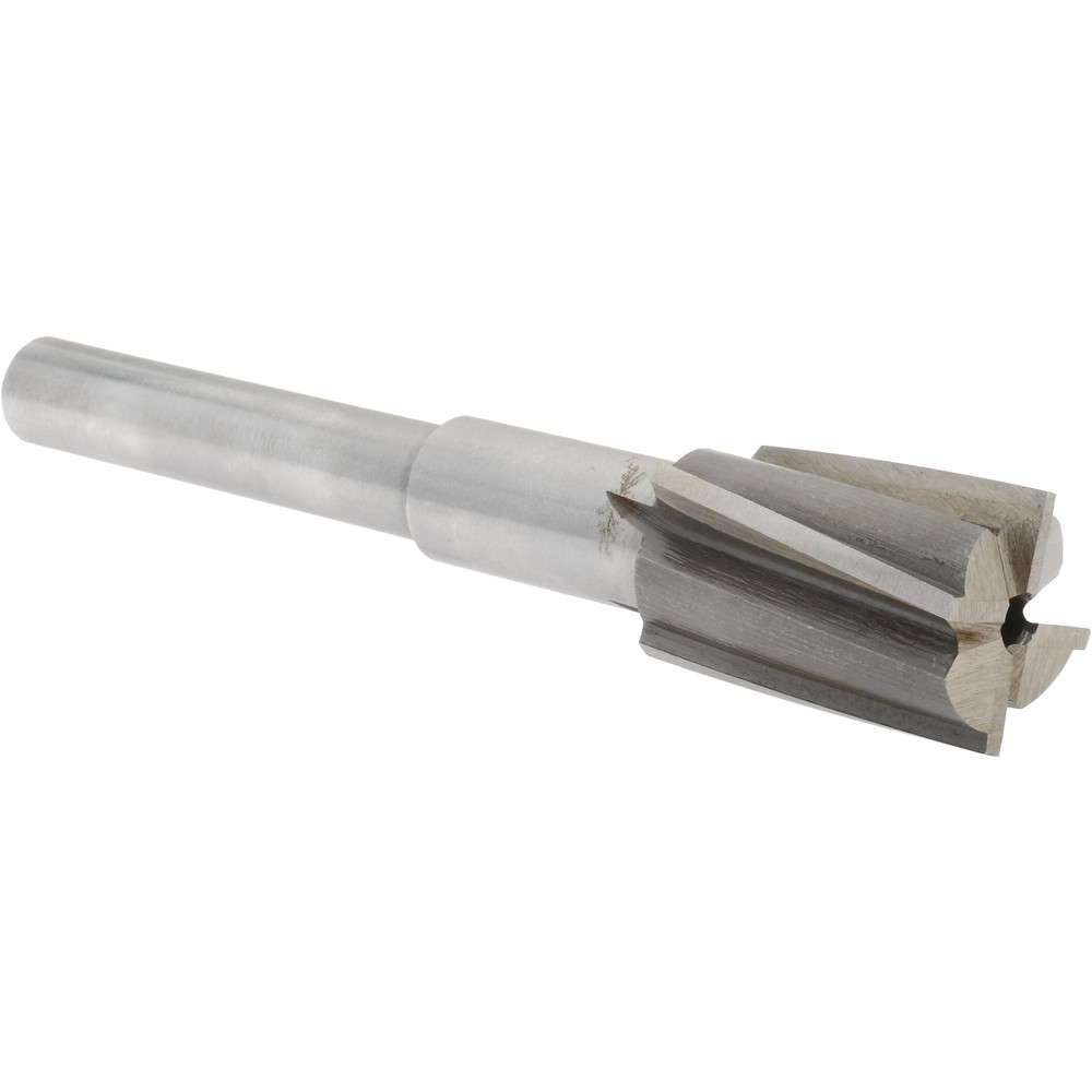 1" Dia, 1/2" Shank, Dia, 4 Flutes, Straight Shank, Interchangeable Pilot Counterbore - 5-3/8" OAL, Bright Finish, High Speed Steel, Aircraft Style