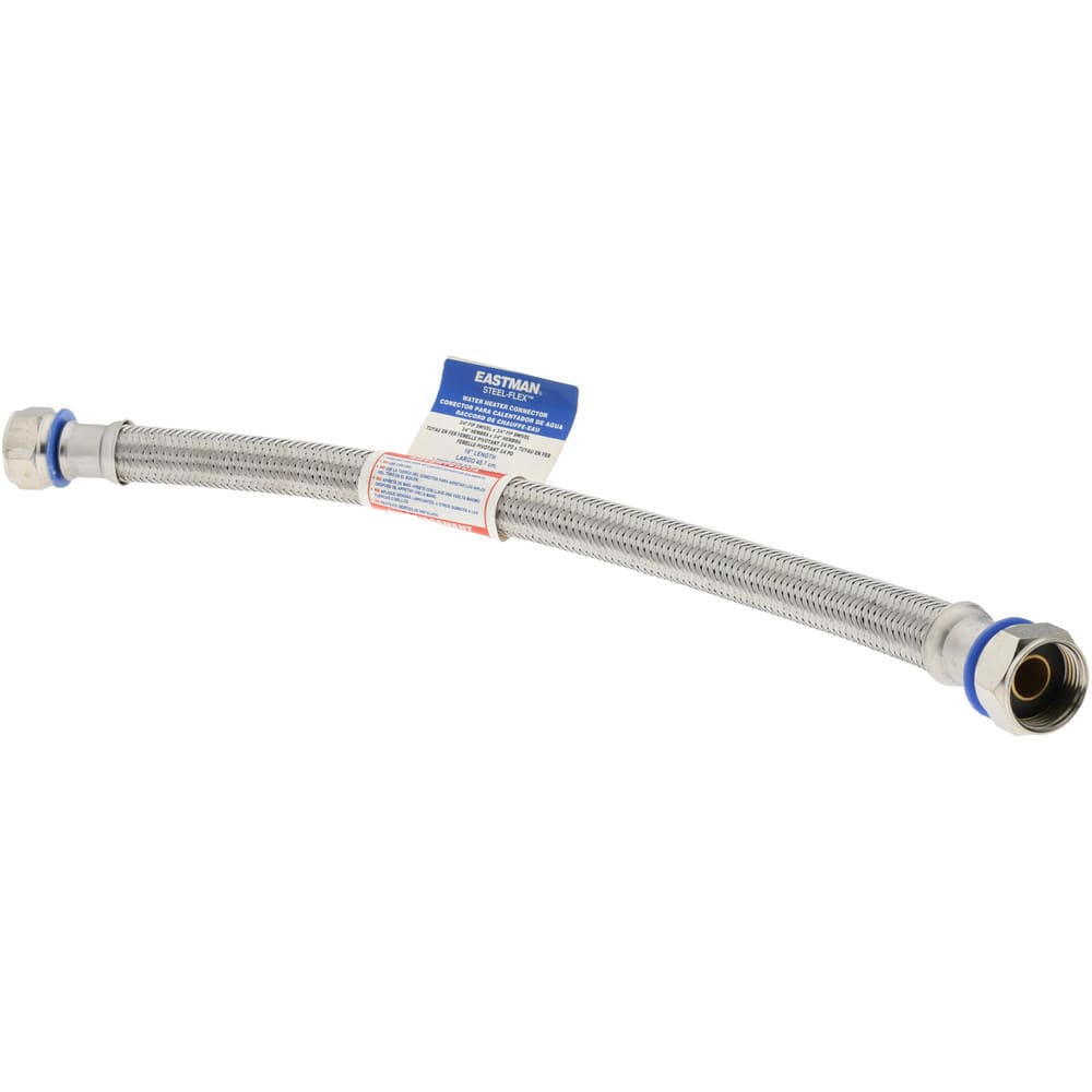 3/4" FIP Inlet, 3/4" FIP Outlet, Stainless Steel Water Heater Supply Line