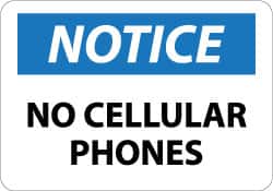 Security & Admittance Sign: Rectangle, "Notice, NO CELLULAR PHONES"