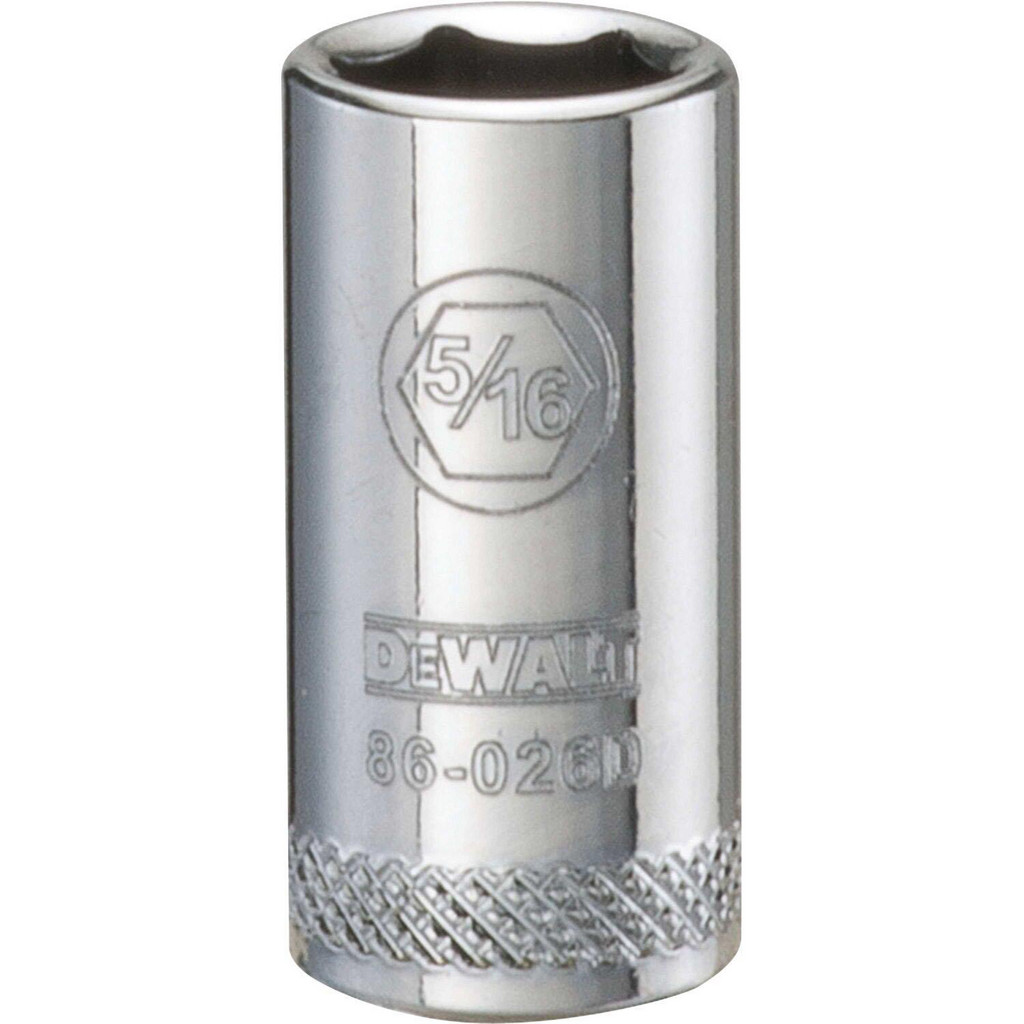 DeWALT Standard Hand Socket: 1/4" Drive, 5/16" Socket, 6-Point - 31/32" OAL, Chrome Finish | 4-Pack | Part #DWMT86026OSP
