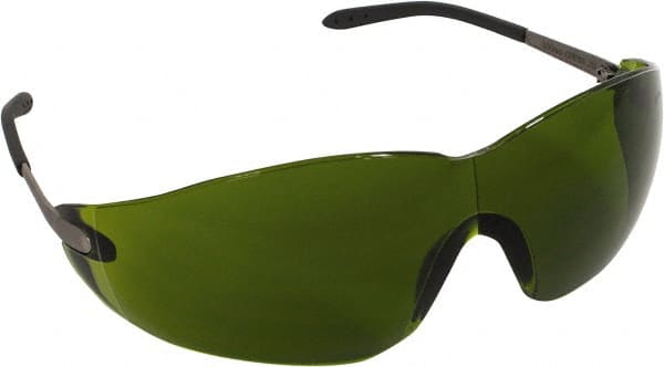 Safety Glass: Scratch-Resistant, Polycarbonate, Green Lenses, Frameless, UV Protection