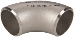 Merit Brass 04401-24 Pipe 90 ° Long Radius Elbow: 1-1/2" Fitting, 304L Stainless Steel Image