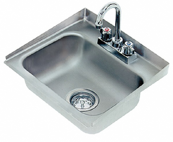 Drop-In Sink: Stainless Steel - 14" Inside Length, 10" Inside Width, 5" Inside Depth, 20 Gauge