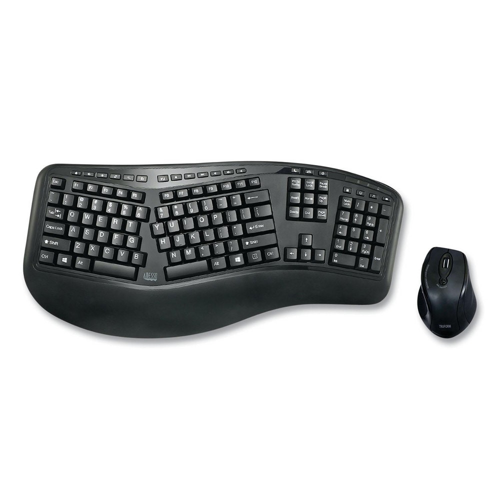 Adesso - WKB1500GB Wireless Ergonomic Keyboard and Mouse, 2.4 GHz ...