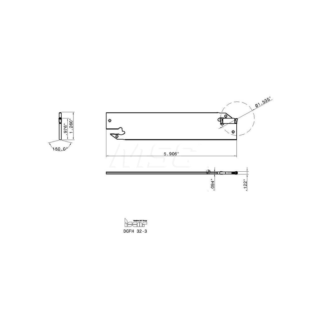 Iscar - DGFH Double End Neutral Indexable Cutoff Blade | MSC Direct