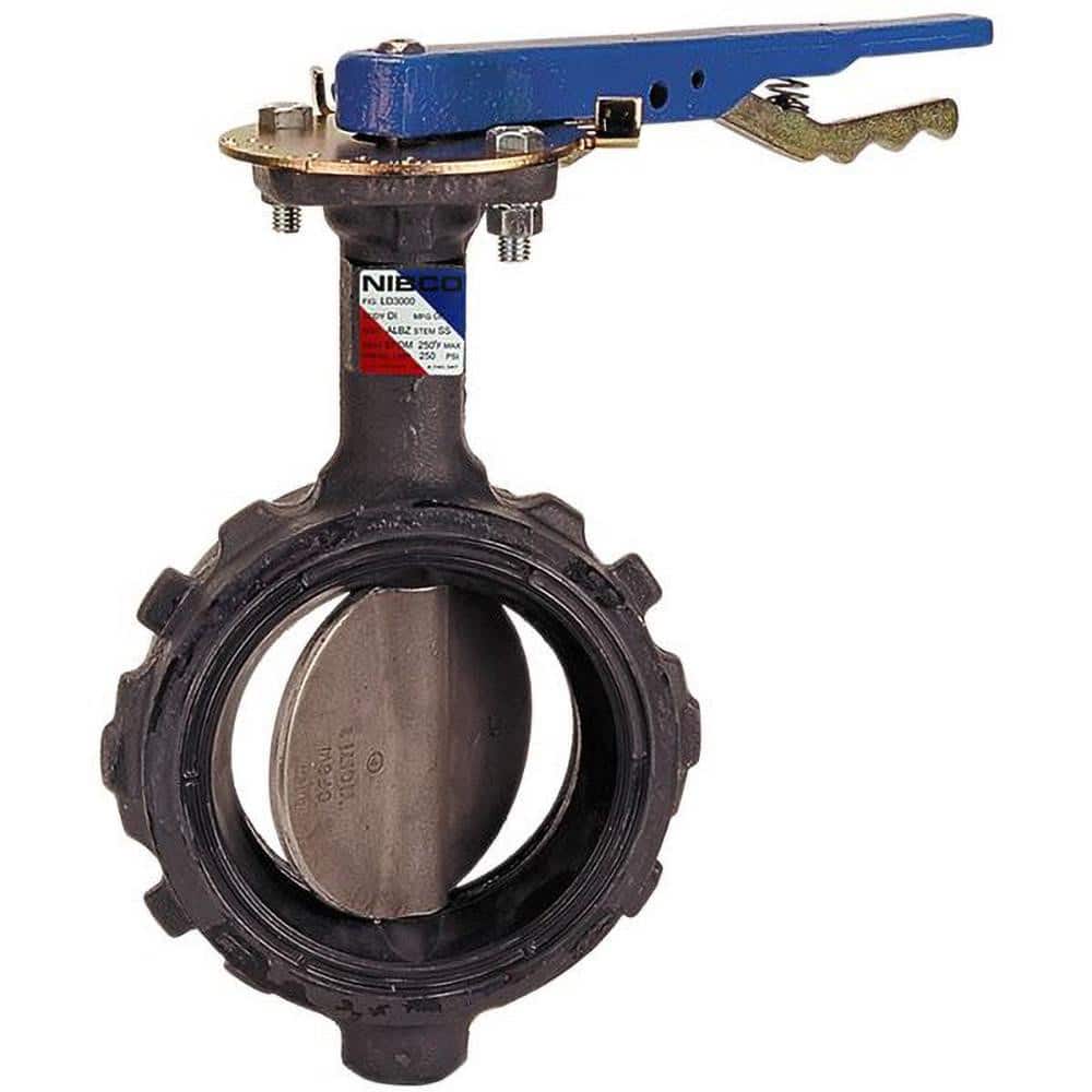 Manual Wafer Butterfly Valve: 6" Pipe, Lever Handle