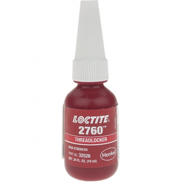 LOCTITE 303441 Threadlocker: Red, Liquid, 10 mL, Bottle 