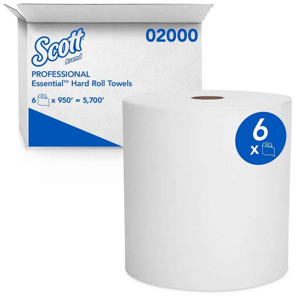 Essential High Capacity Hard Roll Paper Towels, 1.75" Core, White