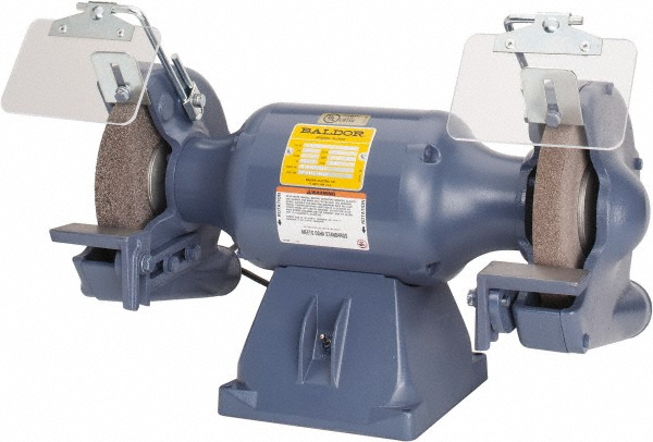 Bench Grinder: 8" Wheel Dia, 3/4" Arbor Hole Dia - 115 & 230 V, 1 Phase, 1" Wheel Thickness, 3,600 Max RPM