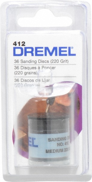 Fiber Disc: 3/4" Disc Dia, 220 Grit, Aluminum Oxide