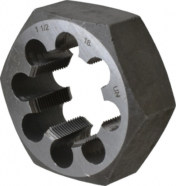 Value Collection 365-1326 Hex Rethreading Die: 1-1/2 - 18 Thread, 1" Thick, Right Hand, Carbon Steel Image