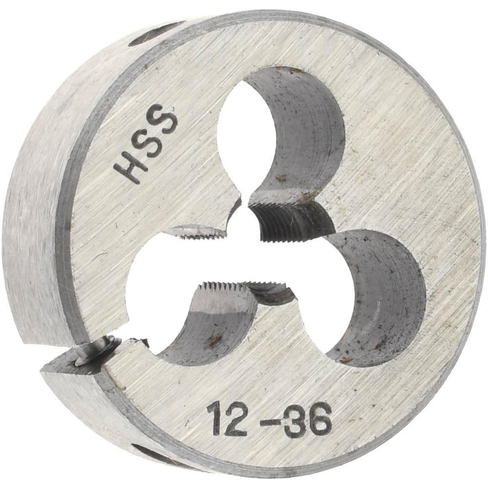 Round Die: #12-36, 1" OD, High Speed Steel