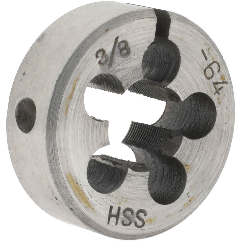 Round Die: 3/8-64, 1" OD, High Speed Steel
