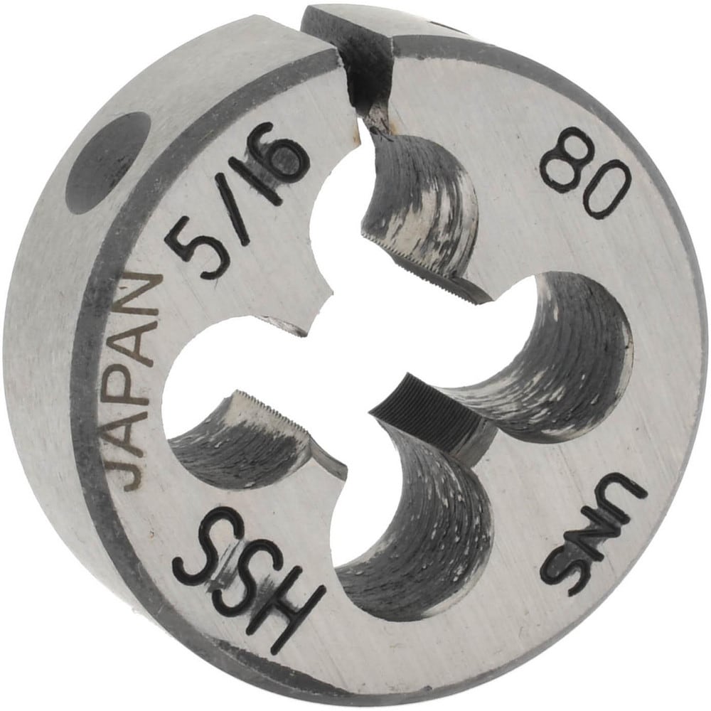 Round Die: 5/16-80, 1" OD, High Speed Steel