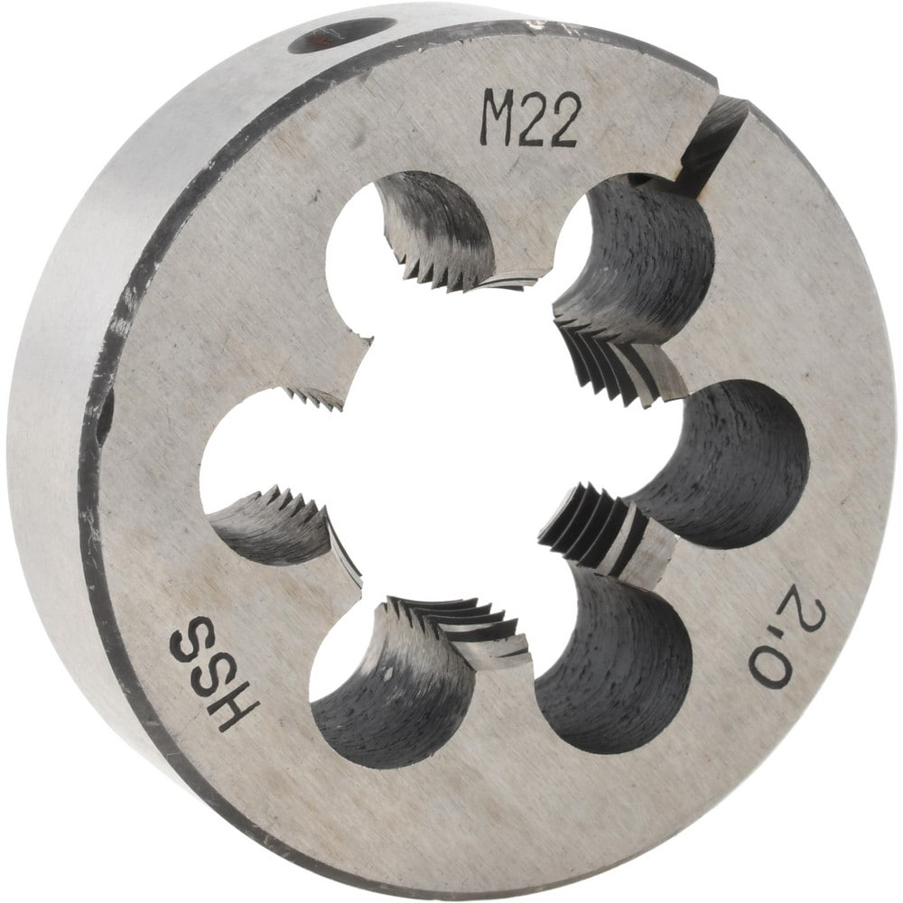 Round Die: M22x2, 2" OD, High Speed Steel