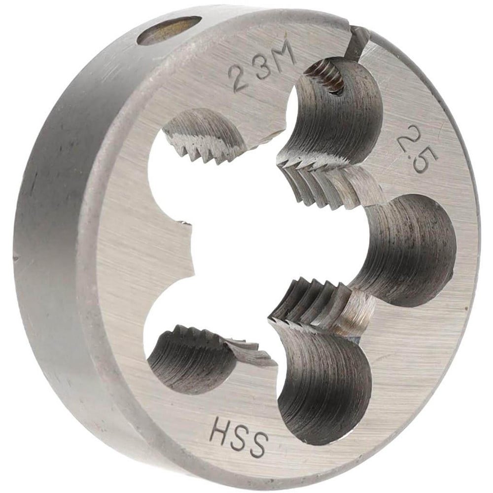 Round Die: M23x2.5, 2" OD, High Speed Steel