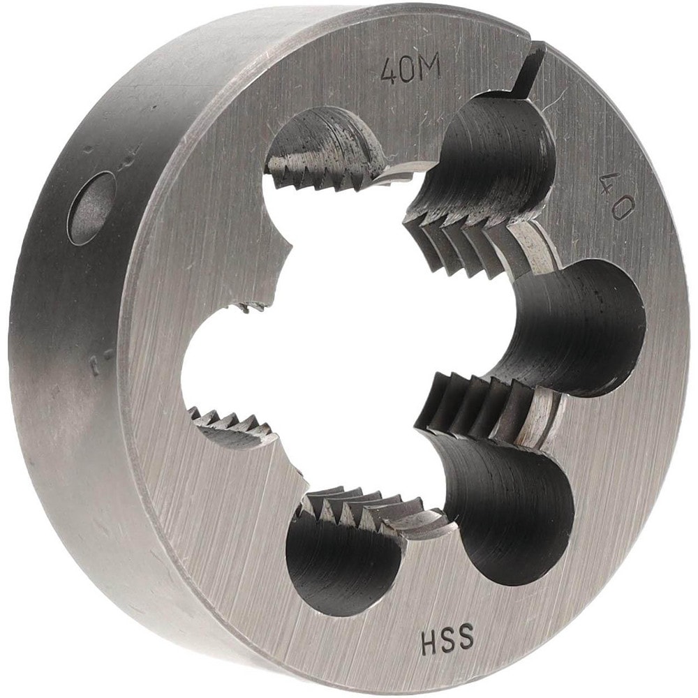 Round Die: M40x4, 3" OD, High Speed Steel
