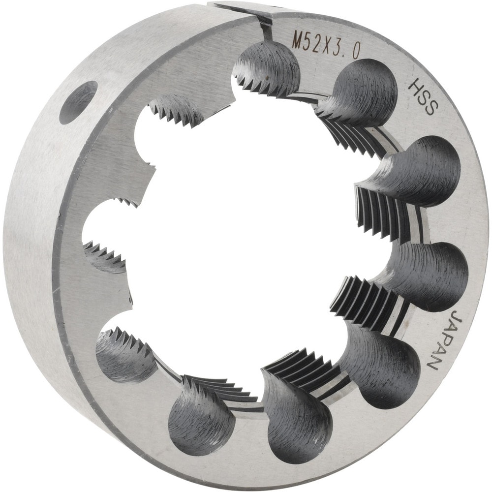 Round Die: M52x3, 3" OD, High Speed Steel