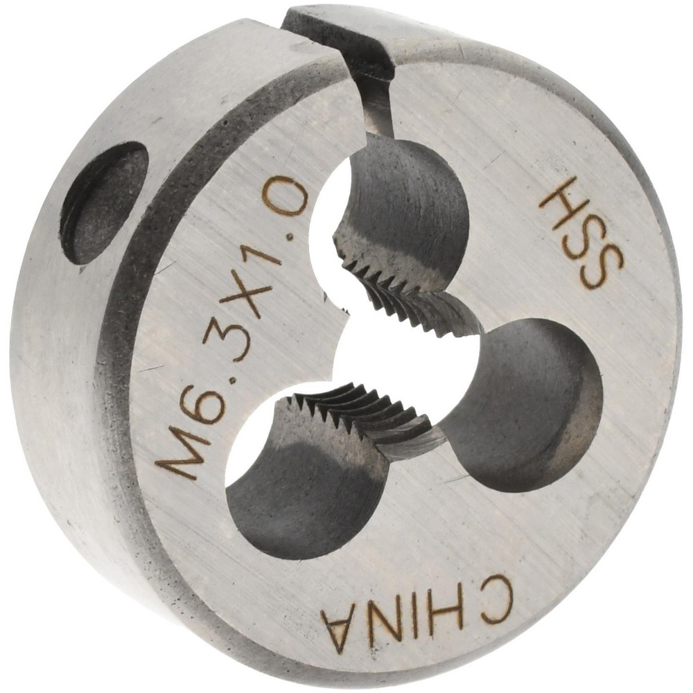 Round Die: M6.3x1, 1" OD, High Speed Steel