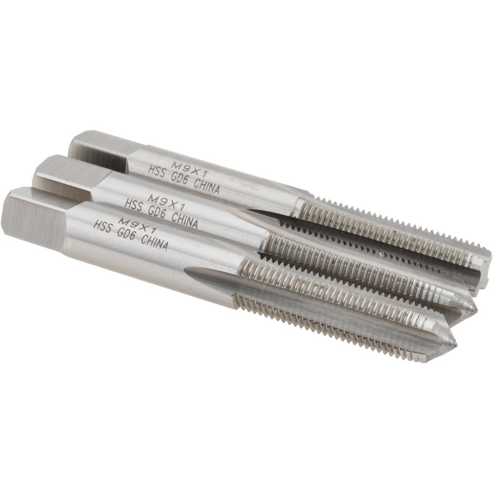 Tap Set: Metric Fine, 4 Flute, High Speed Steel, Bright Finish