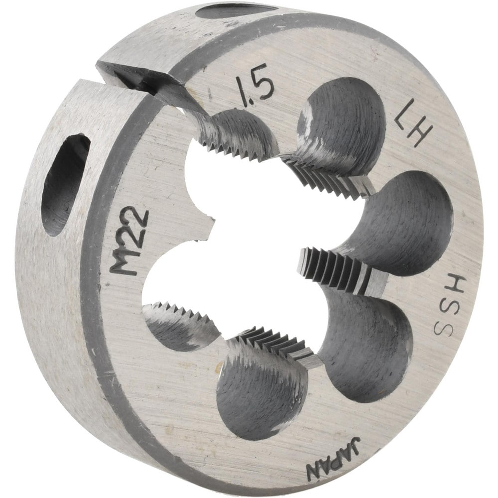 Round Die: M22x1.5, 2" OD, High Speed Steel