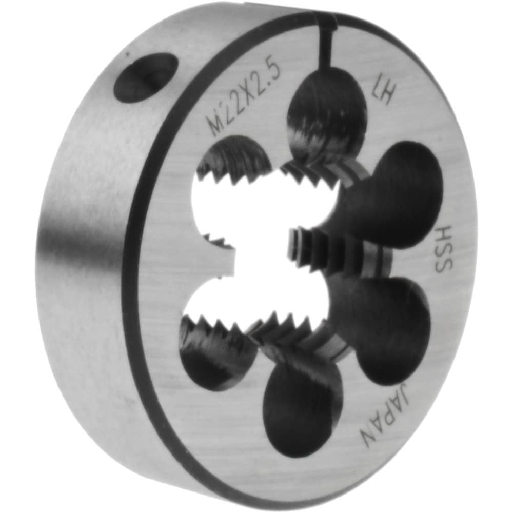 Round Die: M22x2.5, 2" OD, High Speed Steel