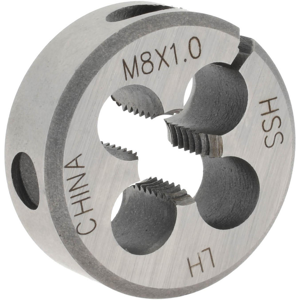 Round Die: M8x1, 1" OD, High Speed Steel