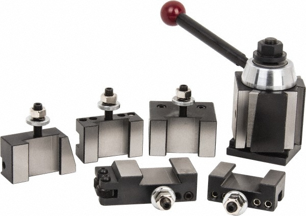 Series BXA Tool Post Holder & Set for 10 to 15" Lathe Swing - 6 Piece, Includes Style 1 Holder, Style 10 Holder, Style 2 Holder, Style 4 Holder, Style 7 Holder, Tool Post