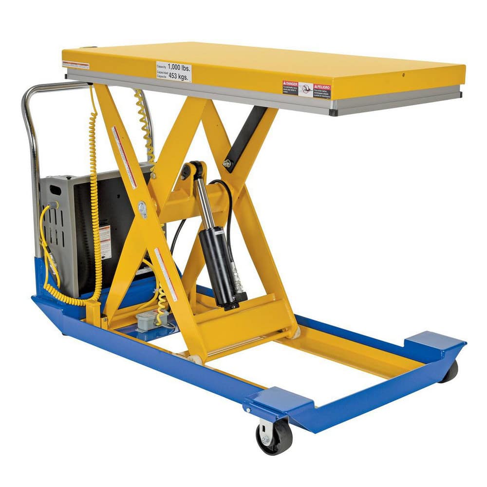  CART-24-10-DC Mobile Air Lift Table: 1,000 lb Capacity, 9" Lift Height, 24 x 48" Platform 
