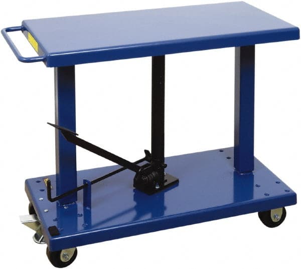 30 Length x 20 Width Tabletop 2000 Pound Capacity Wesco Industrial Products 492204 Steel Foot Operated/Electric Hydraulic Lift Table 48 Height 