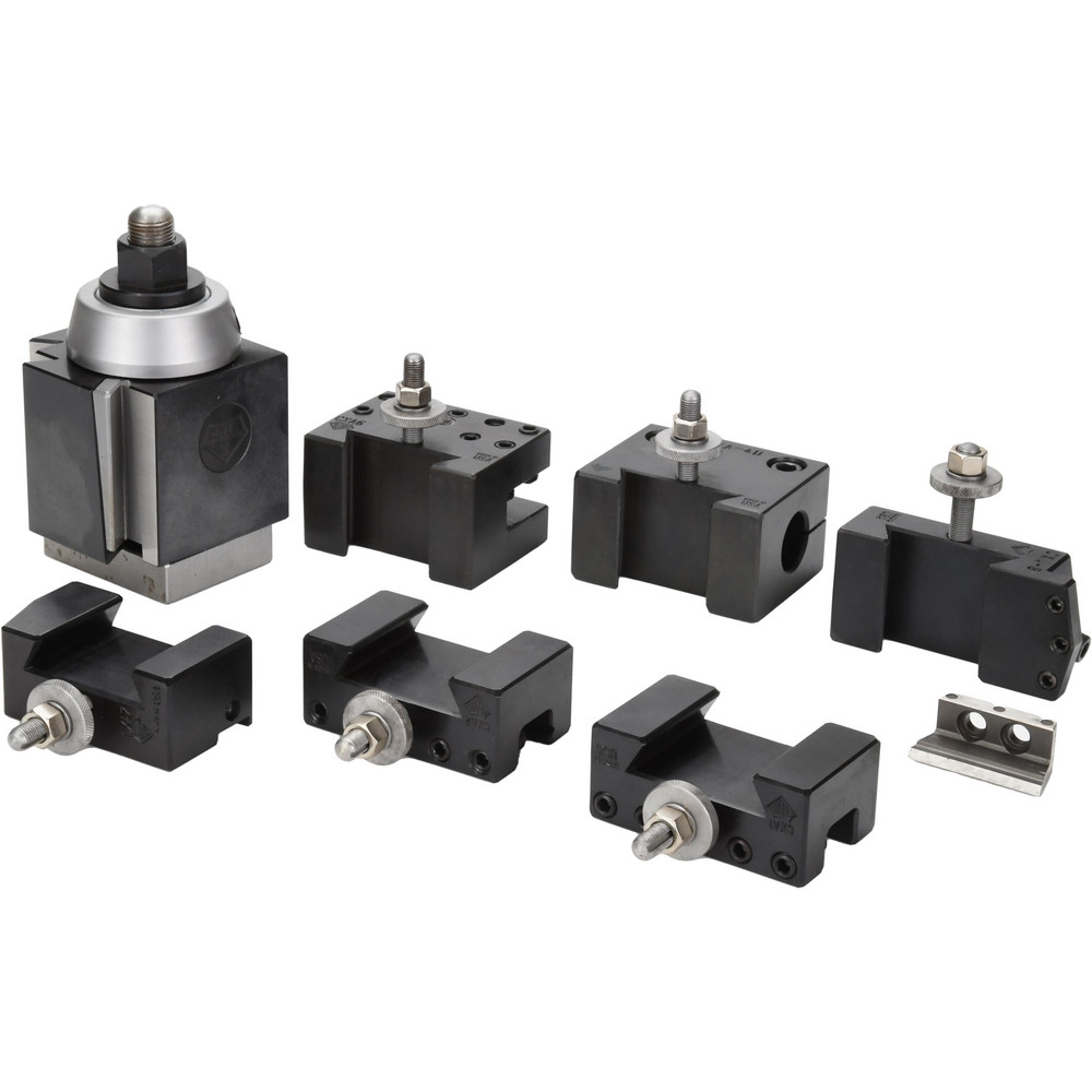 Series CXA Tool Post Holder & Set for 13 to 18" Lathe Swing - 7 Piece, Includes Style 1 Holder, Style 2 Holder, Style 4D Holder, Style 6 Holder, Style 7 Holder, Style 8 Holder, Tool Post