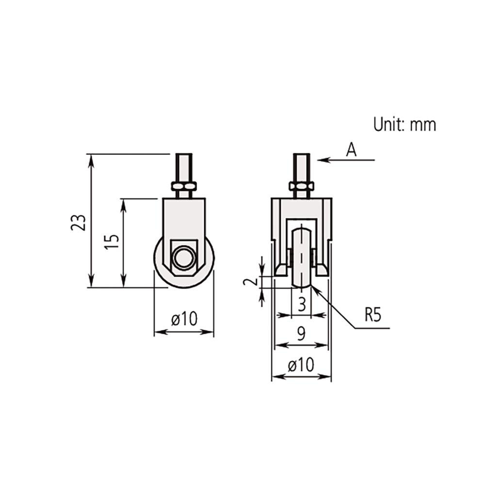 Mitutoyo Drop Indicator Roller Contact Points M2.5x0.45 Thread, 0.