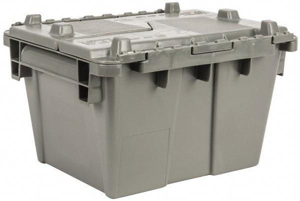 Orbis FP08 GREY Polyethylene Attached-Lid Storage Tote: 40 lb Capacity Image