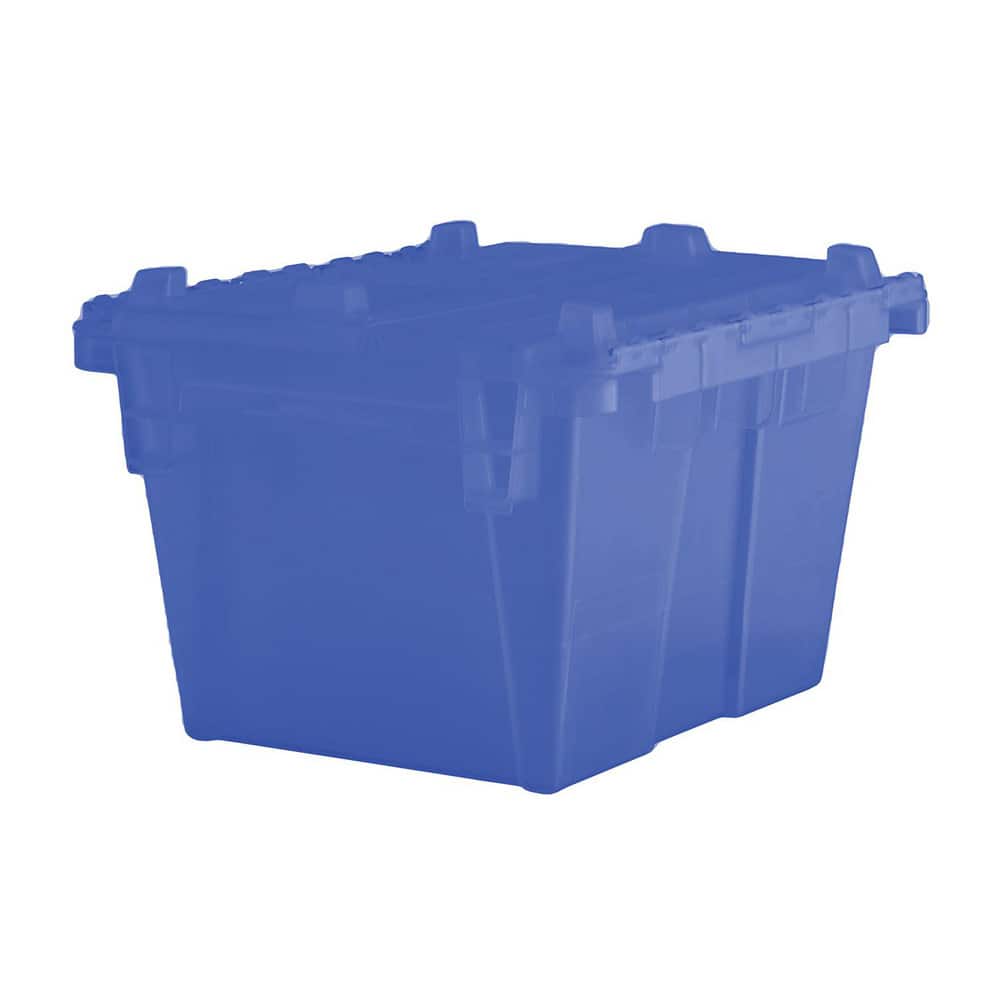 Polyethylene Attached-Lid Storage Tote: 70 lb Capacity