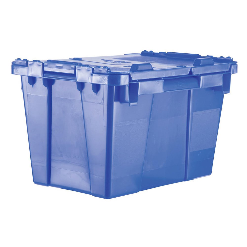 Polyethylene Attached-Lid Storage Tote: 70 lb Capacity