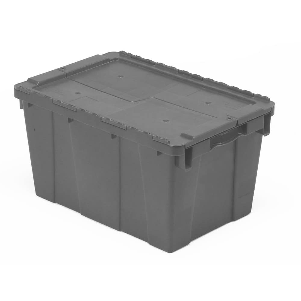 Polyethylene Attached-Lid Storage Tote: 40 lb Capacity