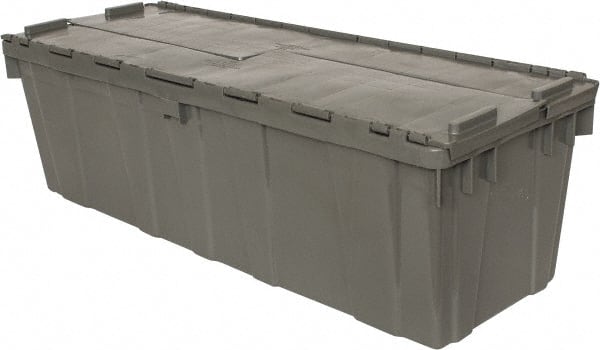 Orbis FP32 GREY Polyethylene Attached-Lid Storage Tote: 40 lb Capacity 