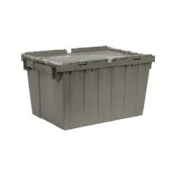 Attached Lid Container,2.30 cu ft,Gray 39175 