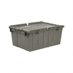 Polyethylene Attached-Lid Storage Tote: 60 lb Capacity