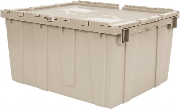 Polyethylene Attached-Lid Storage Tote: 80 lb Capacity