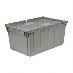 Polyethylene Attached-Lid Storage Tote: 100 lb Capacity