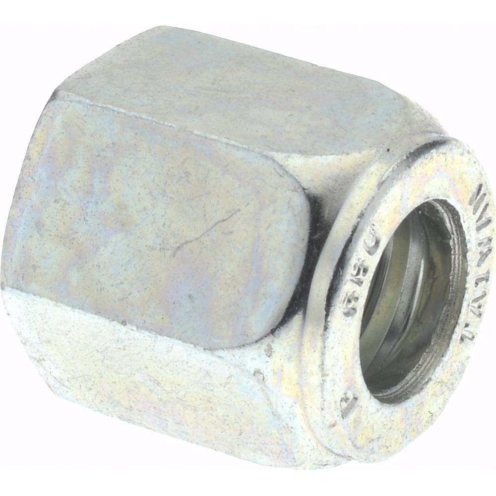 Flareless Bite-Type Tube Nut: 11/16" UN & UNF, 3/8" Tube OD, Steel - 0.75" OAL