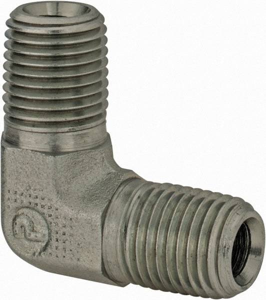 Industrial Pipe 90 ° Male Elbow: 1/4" Male Thread, MNPTF