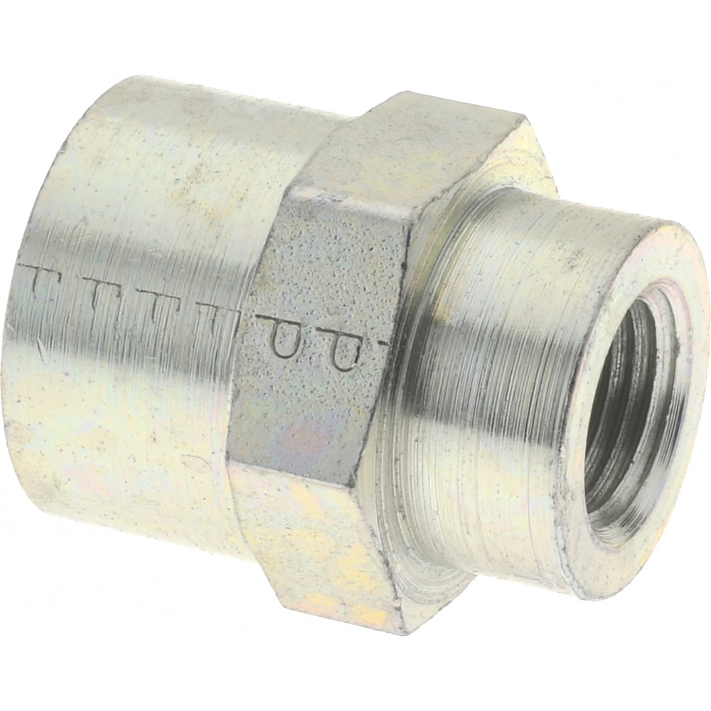 Industrial Pipe Coupling: 1/4 x 1/8" Female Thread, FNPTF