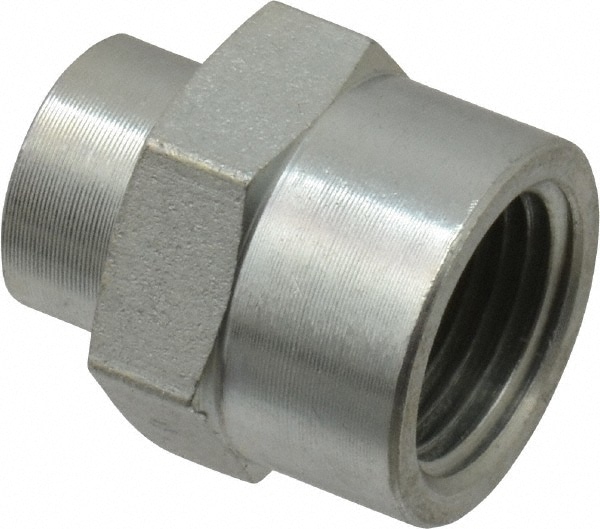 Industrial Pipe Coupling: 3/8 x 1/8" Female Thread, FNPTF