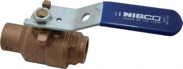 Standard Manual Ball Valve: 3/4" Pipe, Full Port