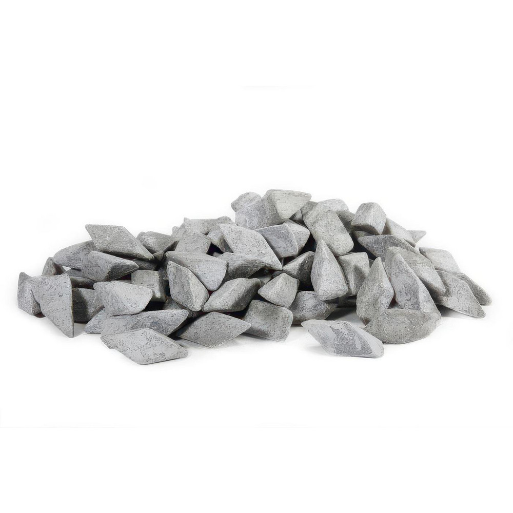 Polyhedron Tumbling Media: Ceramic Carrier, Aluminum Oxide Abrasive, 3/8" Long, 1/2" High