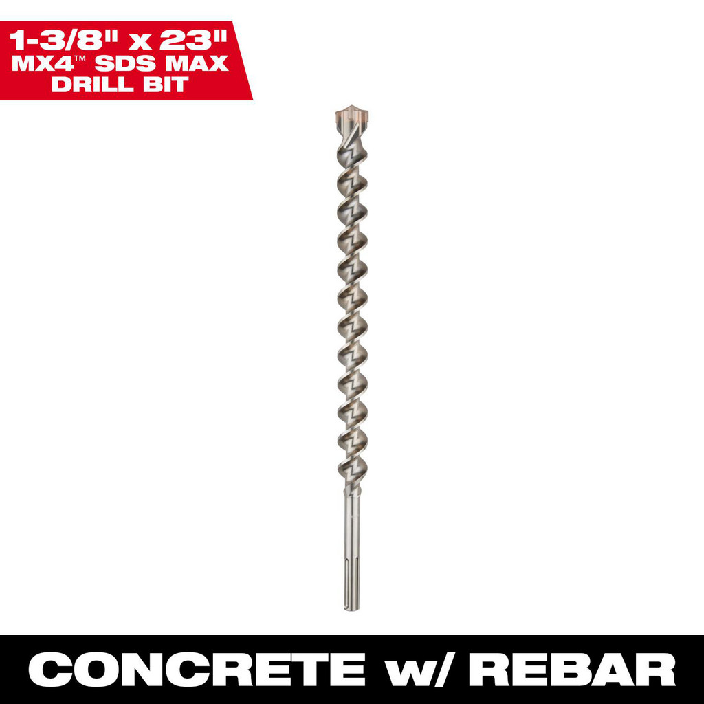 Milwaukee Tool | Milwaukee 1-3/8X23"OAL 4-CUTTER SDS MAX CARBIDE BIT | Part #48-20-3980
