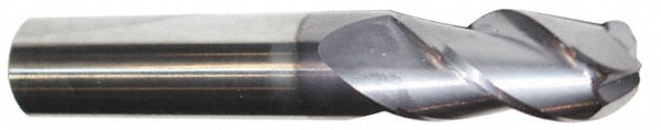 Accupro 12184453 Ball End Mill: 0.625" Dia, 2.125" LOC, 3 Flute, Solid Carbide 