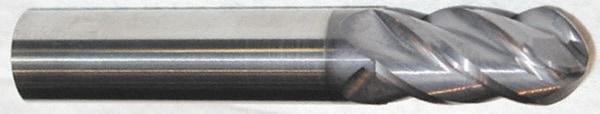 Accupro 12184831 Ball End Mill: 0.4375" Dia, 0.625" LOC, 4 Flute, Solid Carbide 